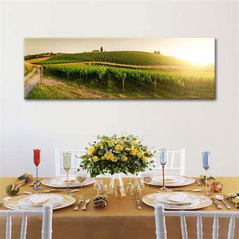 Tuscany Vineyard Sunset Multi Panel Canvas Wall Art Wall Canvas
