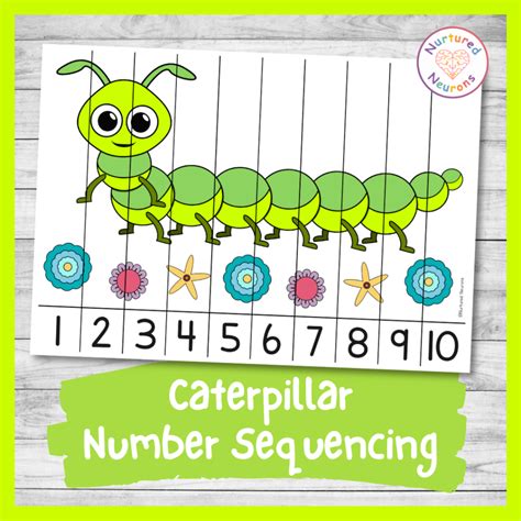 A Cute Caterpillar Number Sequencing Puzzle 1 10 Printable Pdf