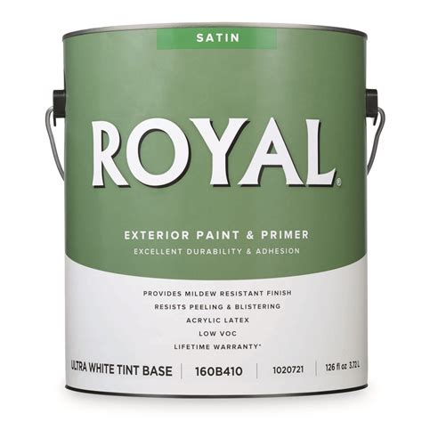 Royal Satin Ultra White Base Acrylic Latex Paint Primer Outdoor 1 Gal