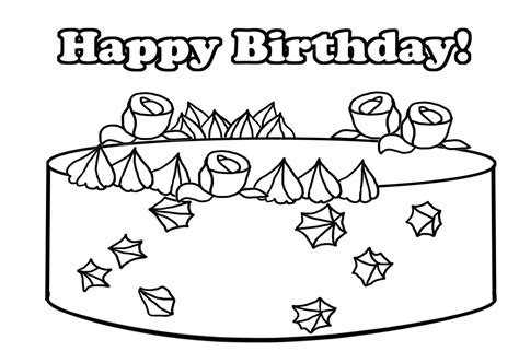 Birthday Cake Coloring Page Printable