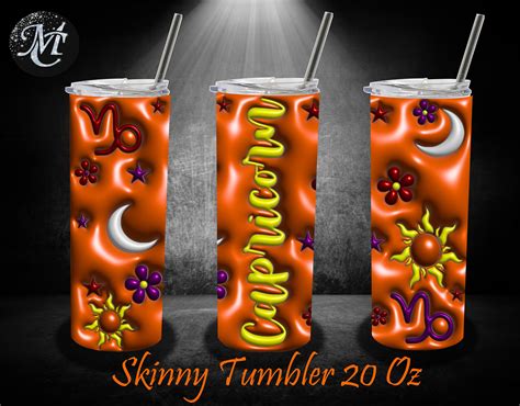 3D Capricorn Inflated Tumbler Wrap 3D Zodiac Signs Straight Etsy