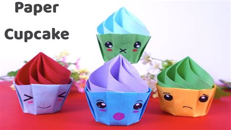 Origami Box Paper Cupcake Easy Paper Art And Crafts Diy Birthday T