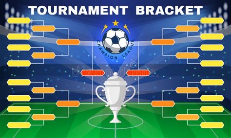 Football Tournament Banner Or Poster Design With Football And Go Stock