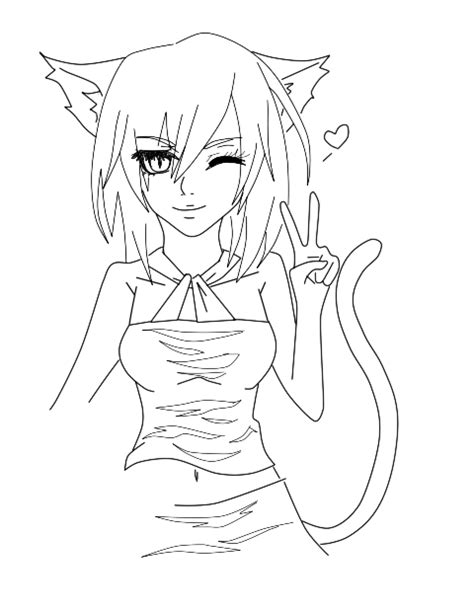 Neko Coloring Pages Coloring Home
