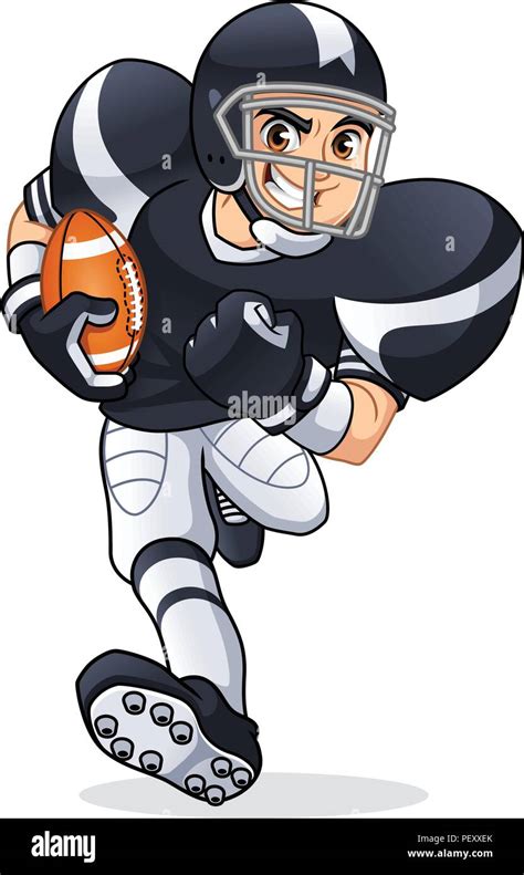 American Football Player Ausgeführt Cartoon Character Design Vector
