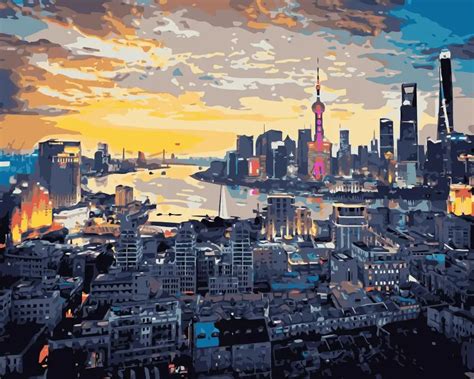 Mahuaf J090 The Magic Of Shanghai Landscape Painting By Numbers On