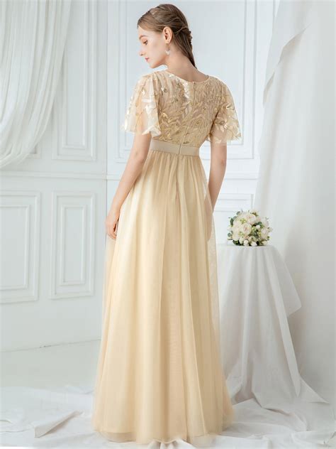 ever pretty us long sequin bridesmaid dress gold evening cocktail prom gown 0904 ebay