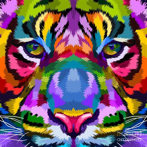 Colorful Tiger Close Up Ceramic Art By Mohomed Mohomed Fine Art America