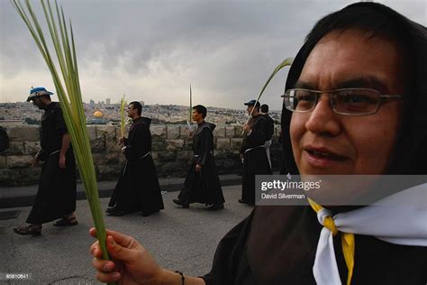 Catholic Clergy Take Part In The Traditional Palm Sunday Procession