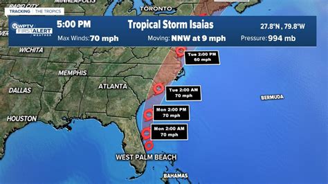 Tropical Storm Isaias Continues To Move Up The Florida Coast