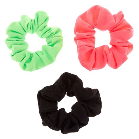 Neon Hair Scrunchies 3 Pack Claires