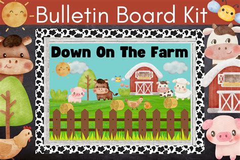 Down On The Farm Bulletin Board Kit Classroom Farm Decor Etsy