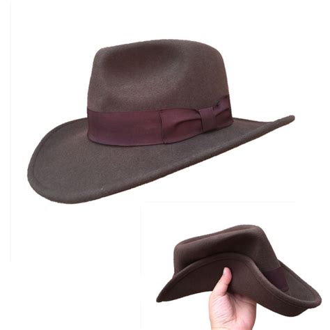 Indiana Jones Hat Stetson Replica Leather Original Brown Etsy