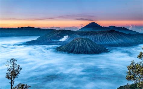 Mount Bromo Sunset Indonesian Landmarks Bromo Tengger Semeru National