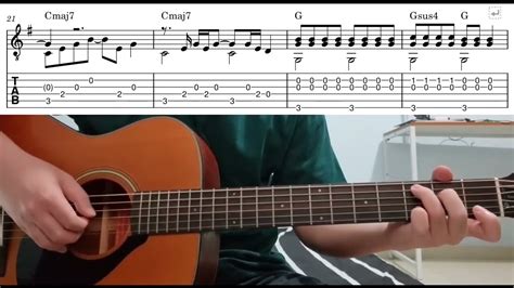Yellow Coldplay Easy Fingerstyle Guitar Playthough Tutorial Lesson