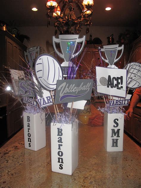 Volleyball Centerpieces With My Cricut Volleyball Senior Night Ts