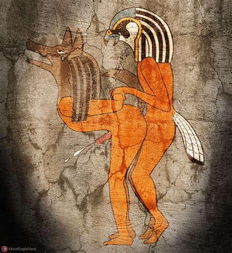 Rule 34 Anubis Avian Bird Deity Egyptian Mythology Erection Gay Horus