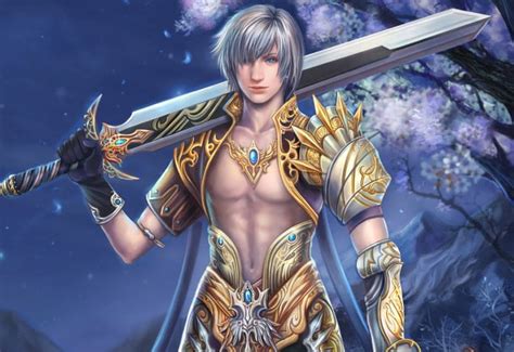 Swordsman Armor Grey Hair Blue Eyes Hd Wallpaper Peakpx