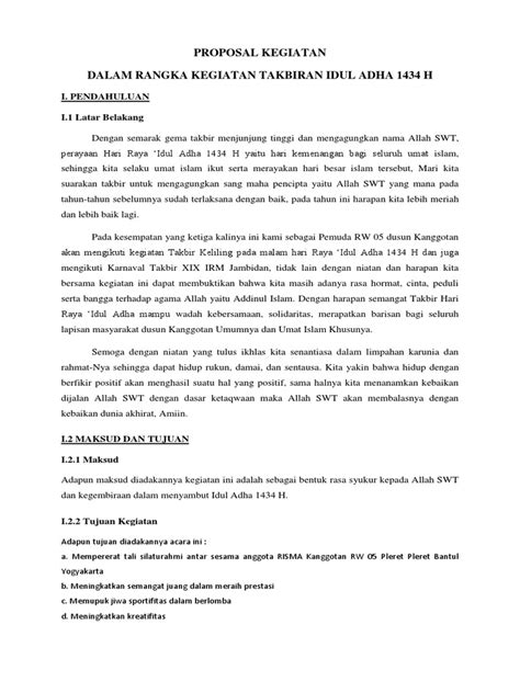 Contoh Latar Belakang Proposal Kegiatan Usaha Dll Doc