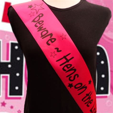 hot pink sash hen night or pageant amysts