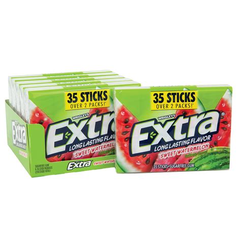 Extra Gum Watermelon 6 Count Mega Pack Nassau Candy