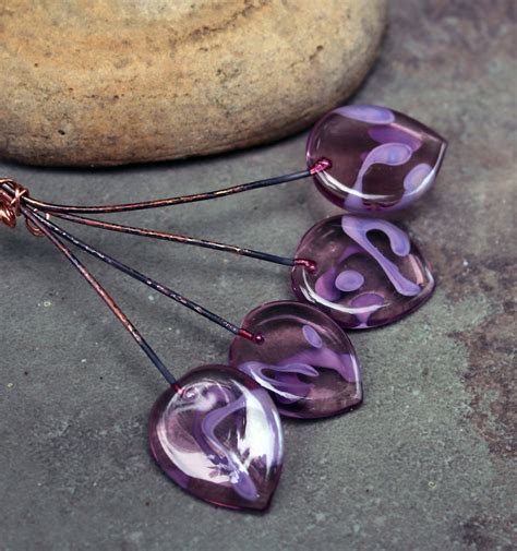 Pale Purple Handmade Lampwork Glass Headpins SRA Head Pin Etsy