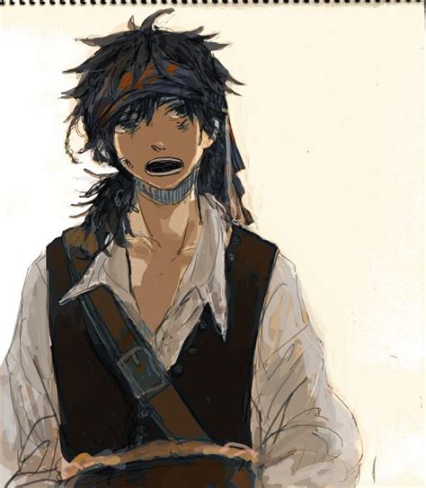 Black Hair Anime Pirate Boy Mambu Png