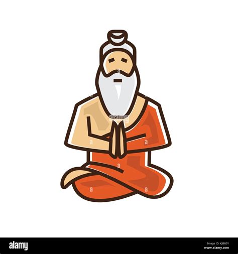 Indian Saint Illustration Hindu Sage Old Man Saint Illustration