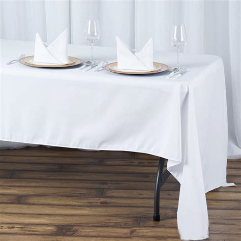 buy 60 x126 white 220 gsm seamless premium polyester rectangular tablecloth case of 24