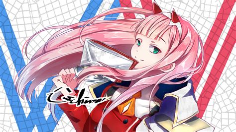 Wallpapers in ultra hd 4k 3840x2160, 1920x1080 high definition resolutions. darling in the franxx pink hair zero two with background ...