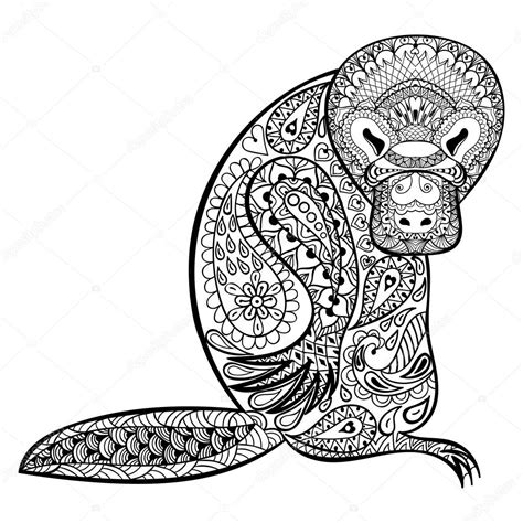 I have tried googling everything. Zentangle Australian platypus totem for adult anti-stress ...