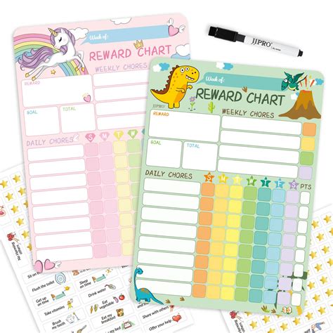 Buy Magnetic Dry Erase Chore Chart For Two Kids Reward Chart For Kids