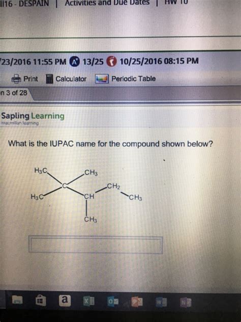 Solved What Is The Iupac Name For The Compound Shown Below Chegg Com
