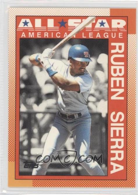 With the baseball card popularity it does not include the 1991 topps desert shield cards, topps tiffany cards, minor league card or any autographs. 1990 Topps Baseball Cards matching: 1990 Topps 390 Ruben Sierra - COMC Card Marketplace
