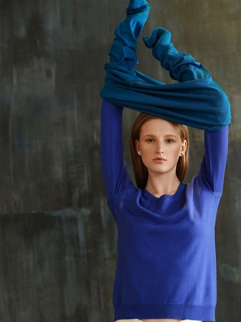 Scoop Neck Sweater “royal Blue” Amiamalia Luxury Knitwear