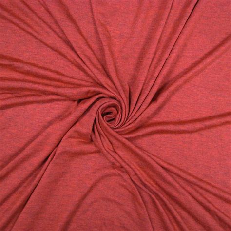 Red Chambray Light Weight Rayon Spandex Jersey Knit Fabric 160 Gsm