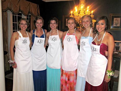 Hang black velvet curtains* between the front entryway and the rest of the room to give the party a grand entrance. Monogrammed aprons to wear during the prom dinner so food ...
