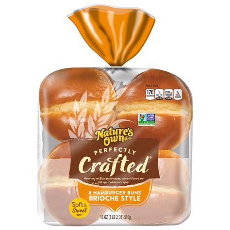 Natures Own Perfectly Crafted Brioche Style Hamburger Buns 18 Oz 8