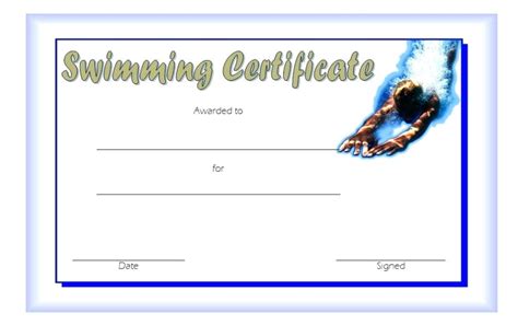 Swimming Certificate Templates Free Templates Example Templates