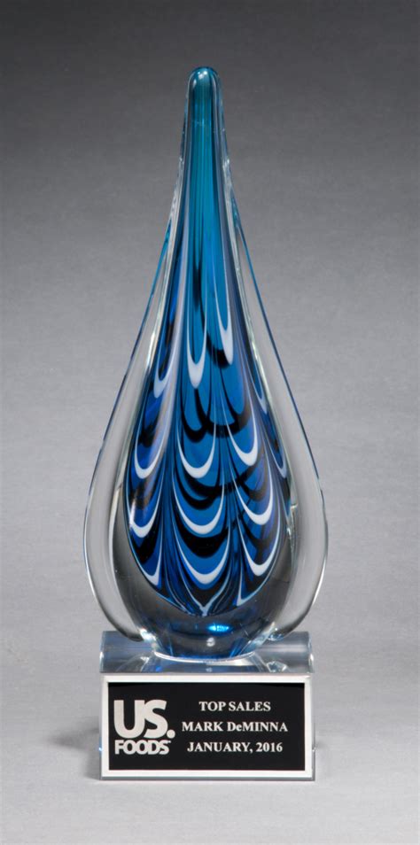 Art Glass Teardrop Award Deans Kc
