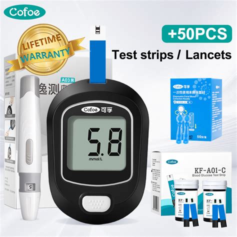 Cofoe Blood Glucose Monitor With Blood Suger Pcs Test Strips Pcs