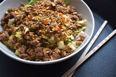 We used the dressing for boiled thinly sliced pork and thinly sliced cucumber. Asian Beef and Napa Cabbage Slaw Salad • Chef Jen