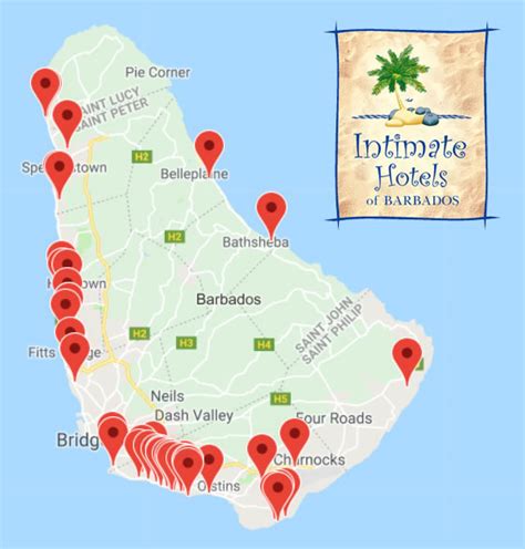 Barbados Hotels Map Pinterest 