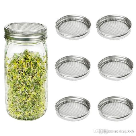 2020 Sprouting Lids For Regular Wide Mouth Mason Jars Canning Jar