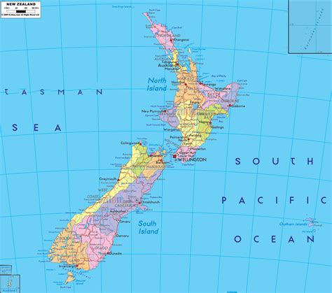 Political Map Of New Zealand Ezilon Maps