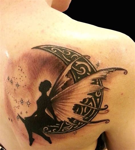 Thousands of exotic tattoo ideas at design press gallery, check them out now! Realistic Fairy On Celtic Half Moon Tattoo On Right Back ...