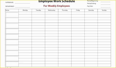 Monthly Work Schedule Template Gridhop