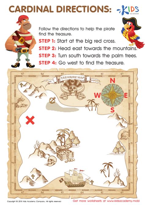 Cardinal Directions Treasure Map Maze