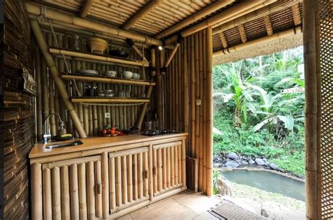 Bamboo Kitchen Dream House In Bali Off Grid Eco Bamboo House Nestled