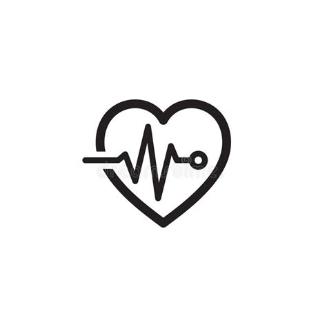 Cardiogram And Medical Services Icon Flat Design Stock Illustration